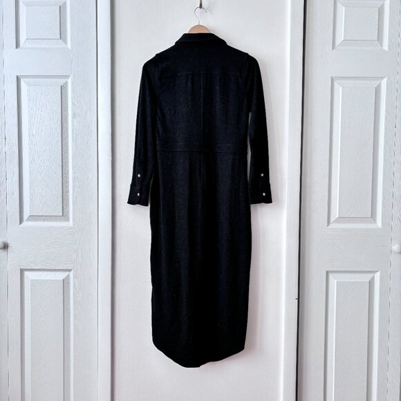 Faherty Legend Sweater Maxi Dress in Heathered Black Twill - Picture 8 of 9